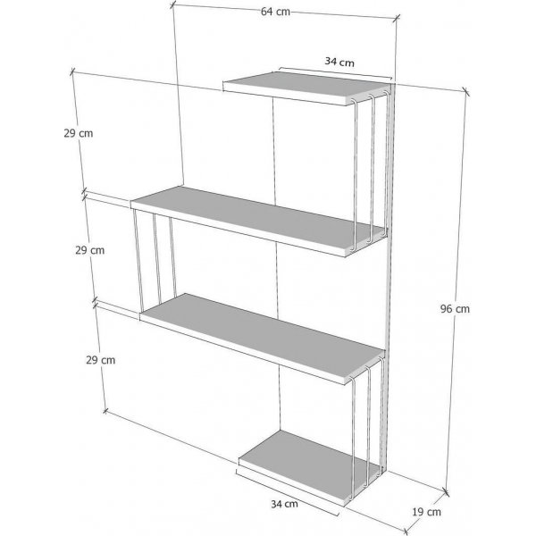 Cambrai vegghylle - Hvit/antrasitt Cambrai vegghylle - Hvit/antrasitt