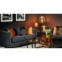 Cloude 2-seters sofa med nagler - Svart (Flyel)