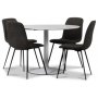 Seat spisegruppe, rundt spisebord med 4 stk Smokey spisestoler - Hvit/Vintage