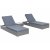 Dante 2 stk solsenger inkl bord - Kunstrotting (gr) + Flekkfjerner for mbler