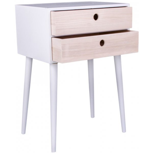 Rimini nattbord - Hvit/natur Rimini nattbord - Hvit/natur