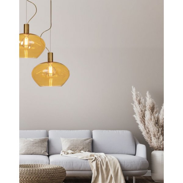 Taklampe Bell - Matt messing / amber Taklampe Bell - Matt messing / amber