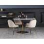 Plaza spisegruppe, marmorbord med 4 st Plaza flyelstoler - Beige/Hvit/Messing + Flekkfjerner for mbler