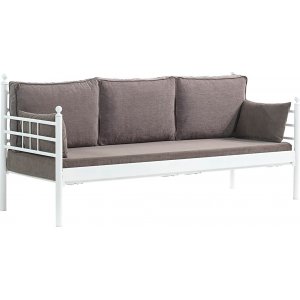 Manyas 3-seters utesofa - Hvit/brun + Flekkfjerner for mbler