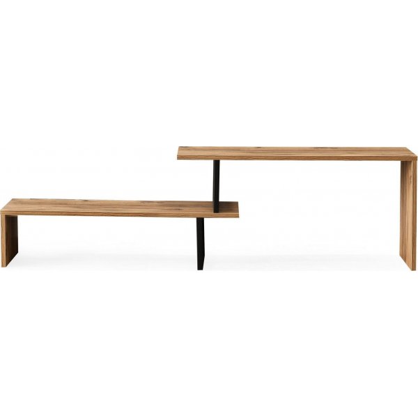 Ovit mediebenk - Svart/furu