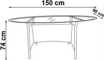 Benin spisebord 150x90 cm - Mørkebrun kunstrotting Benin spisebord 150x90 cm - Mørkebrun kunstrotting