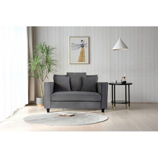 Brandy Lounge lenestol - 1,5-seter sofa (sølvgrå velvet) + Flekkfjerner for møbler Brandy Lounge lenestol - 1,5-seter sofa (sølvgrå velvet) + Flekkfjerner for møbler