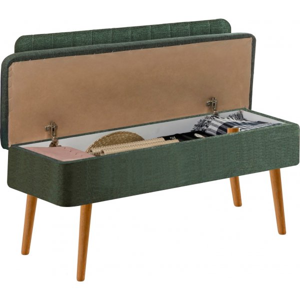 Vina benk med ryggstøtte - Furu/grønn Vina benk med ryggstøtte - Furu/grønn