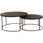Natalie salongbord rundt 85 cm - Mrk brun eikefiner