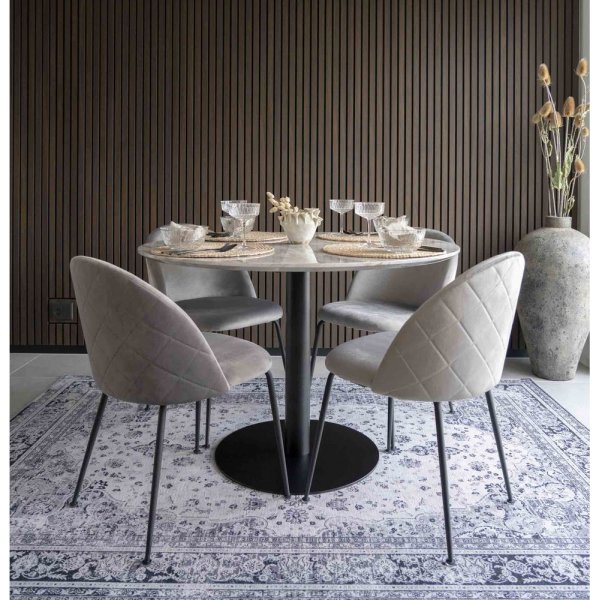 Bolzano spisebord - Marmor imitasjon / svart - 110