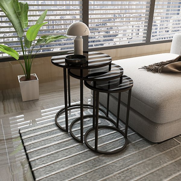 Kyoto salongbord Ø34/42/50 cm - Sort Kyoto salongbord Ø34/42/50 cm - Sort