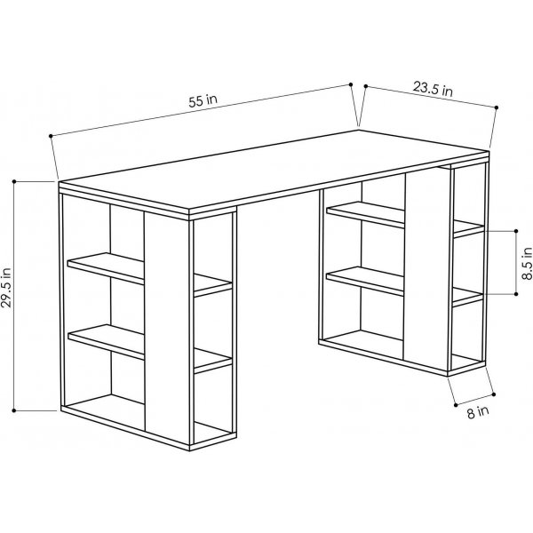 Colmar skrivebord - Hvit/eik Colmar skrivebord - Hvit/eik