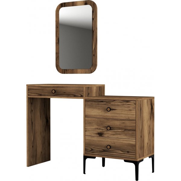 Liza toalettbord med speil - Valnøtt Liza toalettbord med speil - Valnøtt