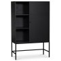 Stilo V.2 highboard - Svartvasket / Svart metall