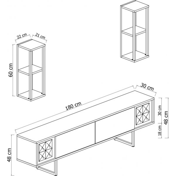 Erki TV-stativ - Antrasitt/svart Erki TV-stativ - Antrasitt/svart