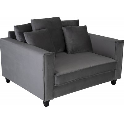 Brandy Lounge lenestol - 1,5-seter sofa (slvgr velvet) + Flekkfjerner for mbler