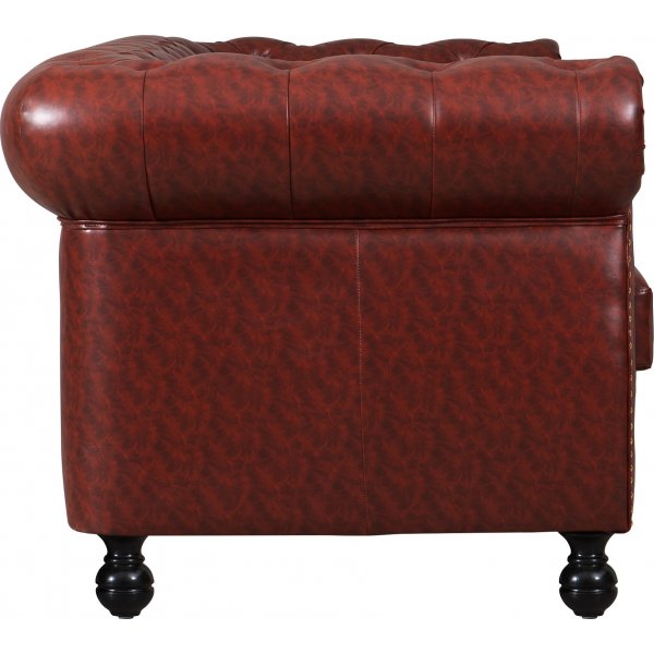 Sofa Chesterfield 3-seter i brunt PU - Charles Sofa Chesterfield 3-seter i brunt PU - Charles