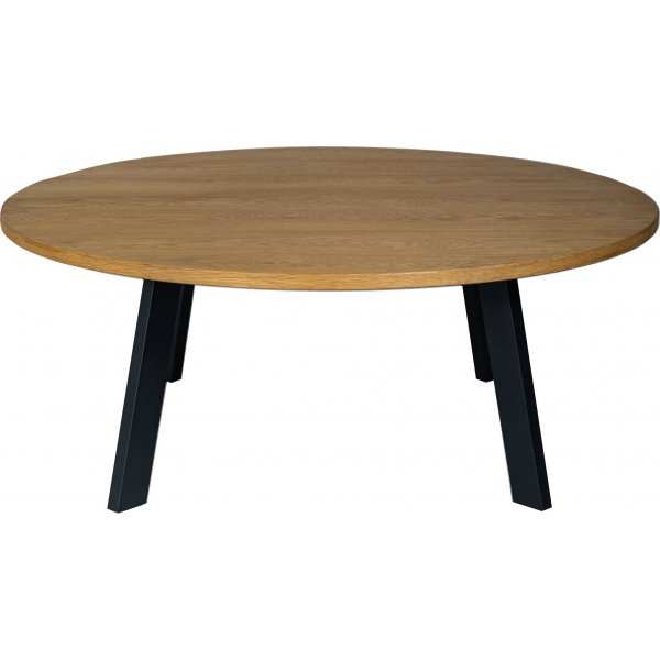 Rundt Freddy salongbord, 115 cm - Oljet eikefinr/svart metall