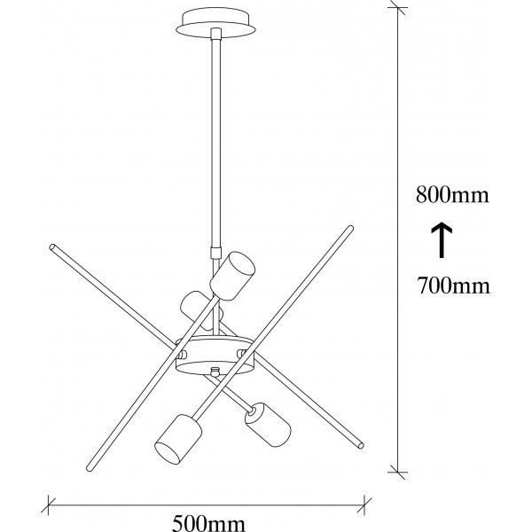 Parazit taklampe 3871 - Sort/nikkel