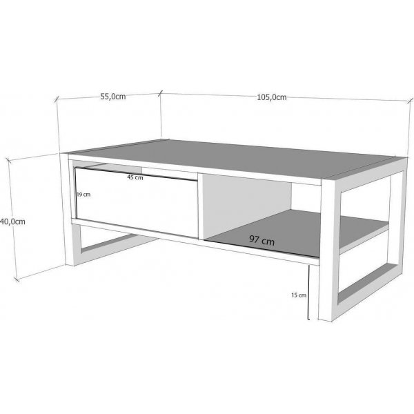 Haldizen salongbord - Furu/svart