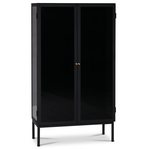 Revel skap - Svart / Mrktonet glass