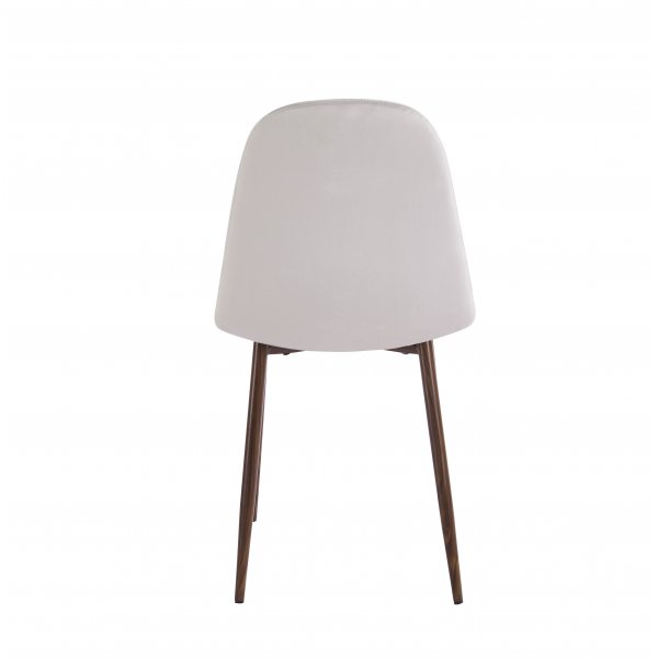 Dana spisebord �105 cm i valn�tt med 4 Alfred spisestoler i beige fl�yel og ben i valn�tt