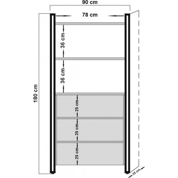 Arcas Carva bokhylle - Furu/sort Arcas Carva bokhylle - Furu/sort