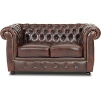 Dublin chesterfield 2-seter sofa - Brunt skinn Dublin chesterfield 2-seter sofa - Brunt skinn