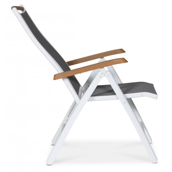 Ekenäs posisjonsstol, hvit aluminium - Grå / Eik-polywood Ekenäs posisjonsstol, hvit aluminium - Grå / Eik-polywood