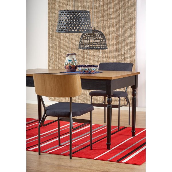 Shell spisebord 120-160 cm - Mørk eik/sort Shell spisebord 120-160 cm - Mørk eik/sort