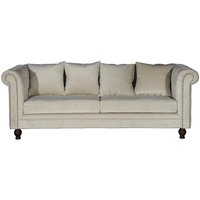 Chesterfield 3-seters sofa Churchill - Beige Fløyel Chesterfield 3-seters sofa Churchill - Beige Fløyel
