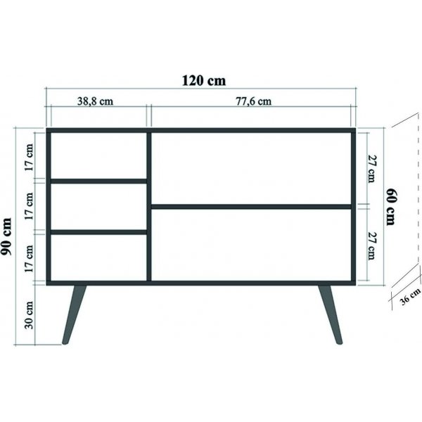 Mega skjenk, høst - Sonoma eik Mega skjenk, høst - Sonoma eik