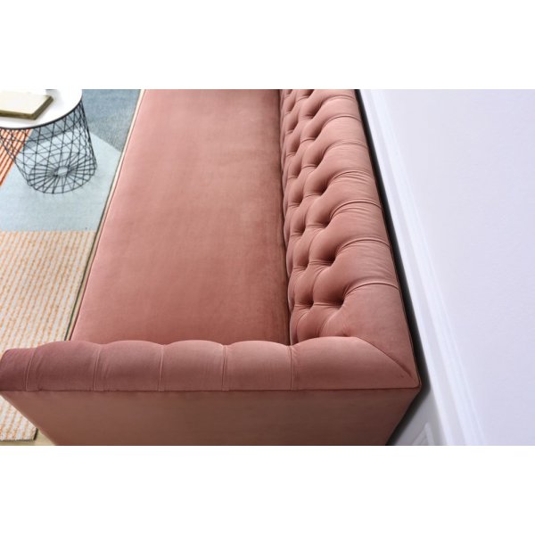Toto 3-seters sofa - Rosa / Messing