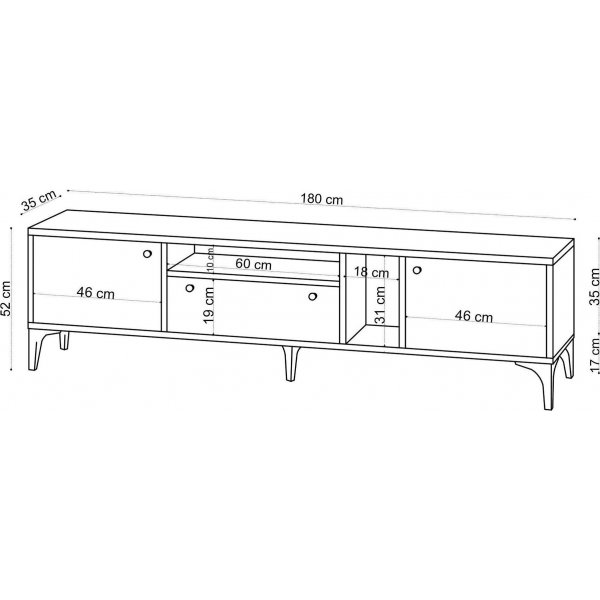 Penny mediebenk - Eik Penny mediebenk - Eik