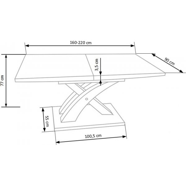 Bonita spisebord 160-220 cm - Hvit Bonita spisebord 160-220 cm - Hvit