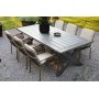 Oxford utendrs spisegruppe: grtt bord 220 cm, inkludert 6 stk. Lincoln stablebare karmstoler gr/beige