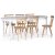 Sandhamn spisegruppe; ovalt spisebord med 6 Castor spisestoler i whitewash