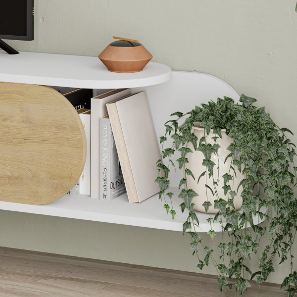 Norum mediabenk - Eik/hvit