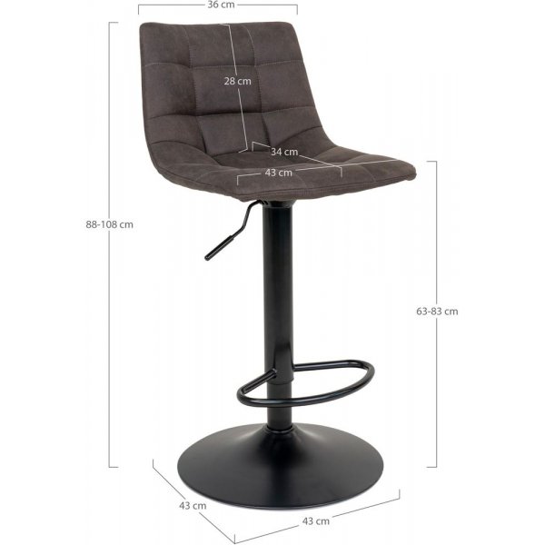 Middelfart Barstol - Mørk grå/svart Middelfart Barstol - Mørk grå/svart