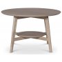 Bridge rundt salongbord med hylle 80 cm - Whitewash