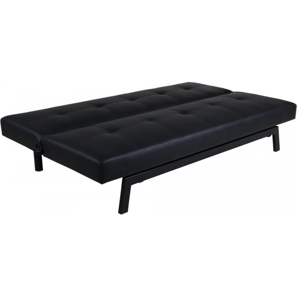 Sleep sovesofa - Svart kunstig skinn + Tekstilpleie for m�bler