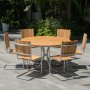 Mllan utegruppe i teak: 6 stoler med spisebord 130 cm
