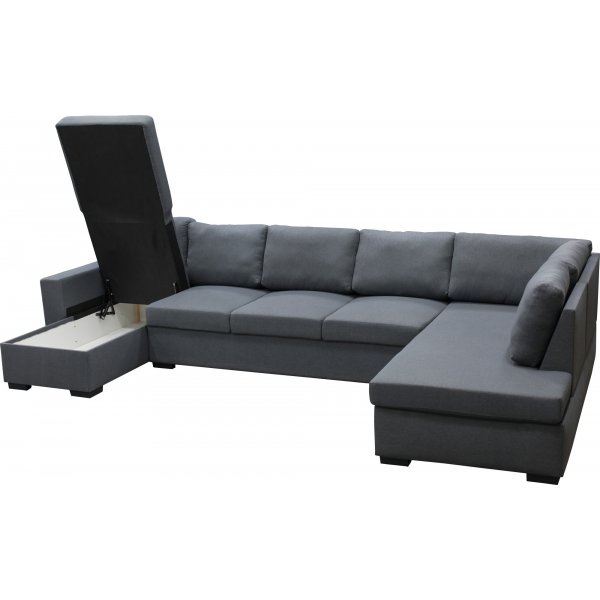 Solna mørkegrå vendbar U-sofa 367 cm + Møbelføtter Solna mørkegrå vendbar U-sofa 367 cm + Møbelføtter