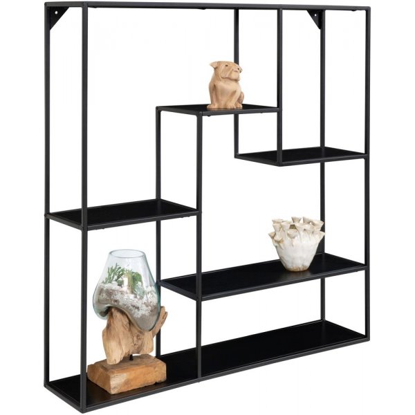 Vita vegghylle - svart - 85x85x18