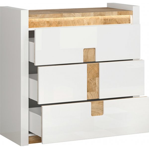 Alameda kommode 97 x 96,5 cm - Hvit/eik Alameda kommode 97 x 96,5 cm - Hvit/eik