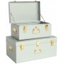 Matteus koffert X 2 (lysegr | messing)