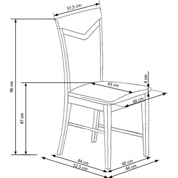 Stol Teresa - Eik & grå Stol Teresa - Eik & grå