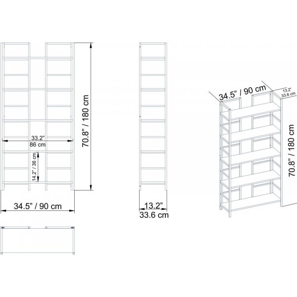Tinleys bokhylle - Svart/hvit Tinleys bokhylle - Svart/hvit