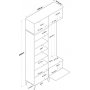 Esa hallmbler 120 x 37,5 x 240 cm - Valntt/hvit