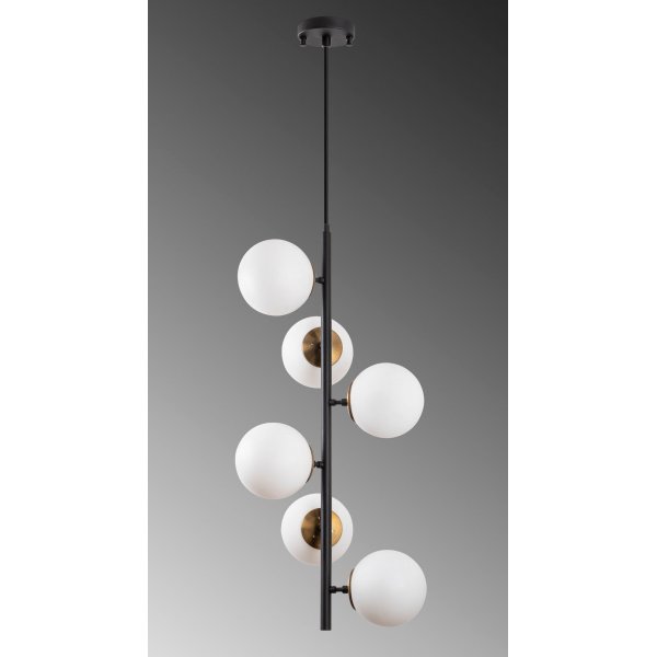 Fasettert taklampe 10475 - Sort/antikk/hvit